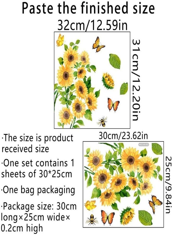 aoukoslt Sunflower Butterfly Bathroom Toilet Sticker Self-Adhesive Waterproof PVC Wall Murals Toilet Lid Decals Home Art Decor DIY Removable Waterproof Toilet Sticker, Toilet Lid Decals - Image 2